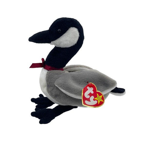 TY Beanie Baby Babies 1998 LOOSY The Canadian Goose Vintage RETIRED Plush Bird - Picture 1 of 11